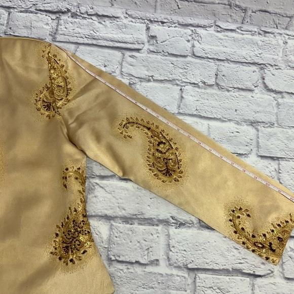 ANAGE Gold Embellished Jacket. Vintage Dry Clean Only Size Small Pre-Owned - Picture 9 of 15